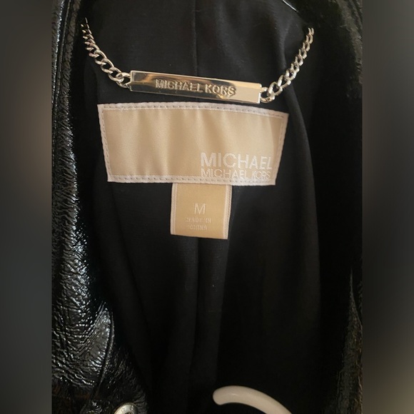 NWOT Women’s MICHAEL KORS Relaxed Patent Leather Coat - Picture 9 of 12